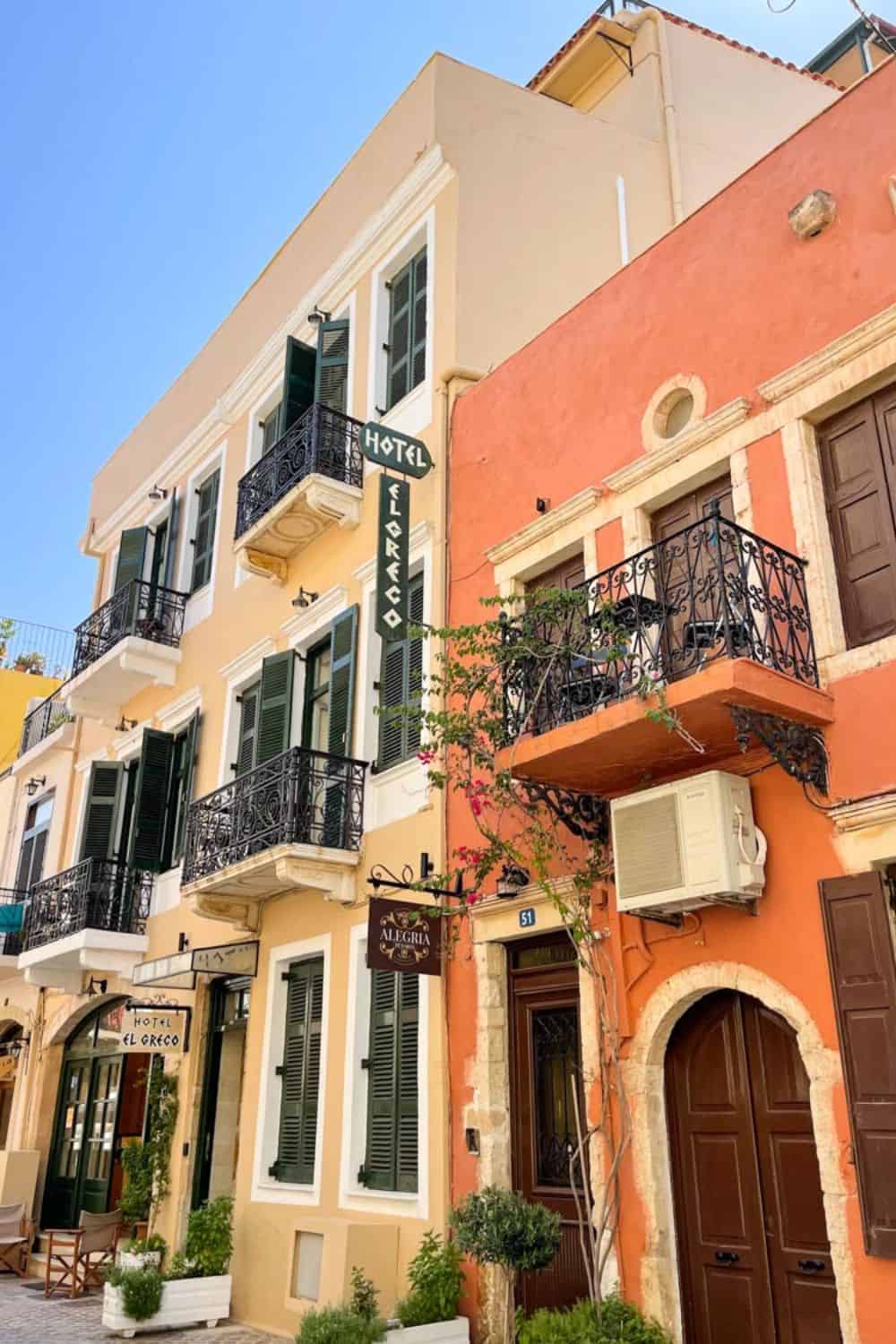 colorful building in Crete.